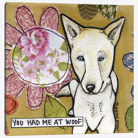 At Woof Canvas Print #MRH752} by Jamie Morath Canvas Wall Art