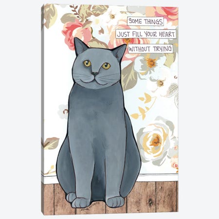 Fill Your Heart Cat Canvas Print #MRH755} by Jamie Morath Art Print