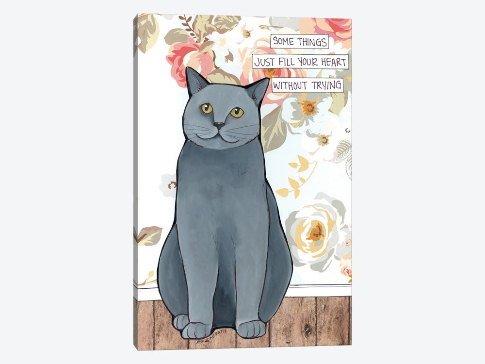 Fill Your Heart Cat by Jamie Morath 1-piece Canvas Art Print