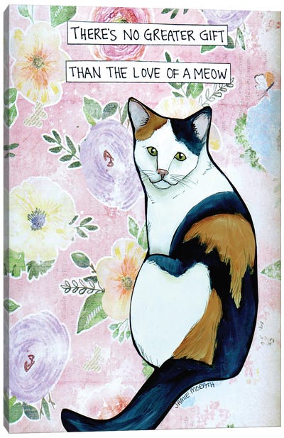 Greater Gift Canvas Art Print - Calico Cat Art