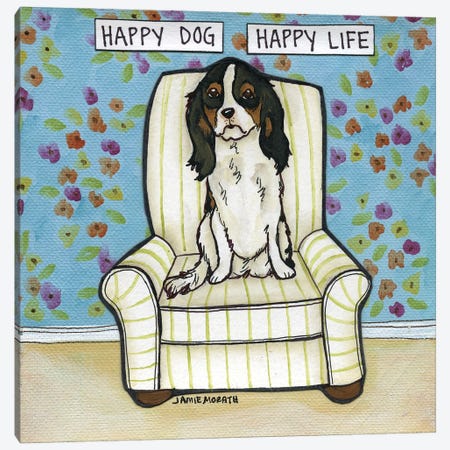 Happy Dog Canvas Print #MRH758} by Jamie Morath Canvas Artwork