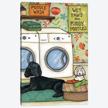 Poodle Wash Canvas Print #MRH75} by Jamie Morath Canvas Art