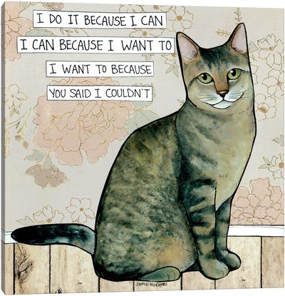 I Can Canvas Art Print - Tabby Cat Art
