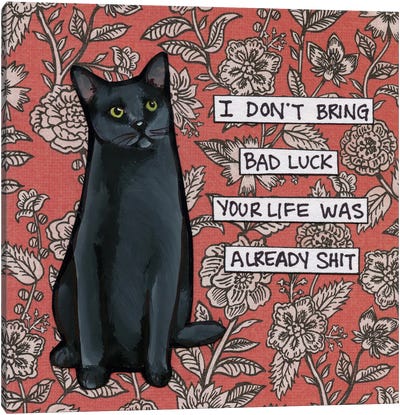 Bad Luck Canvas Art Print - Animal Typography