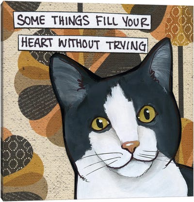 Fill Your Heart Square Canvas Art Print - Office Humor