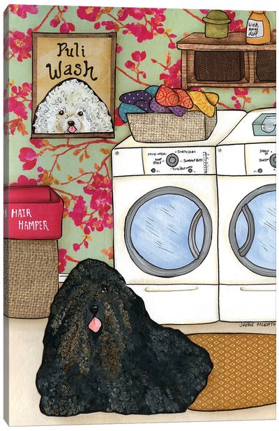 Puli Wash Canvas Art Print - Laundry Room Art