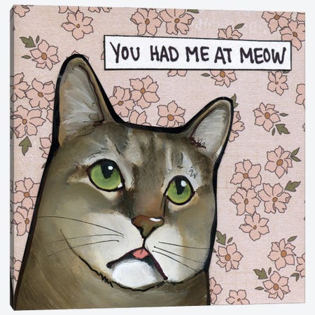 Meow Square Canvas Print #MRH800} by Jamie Morath Canvas Artwork