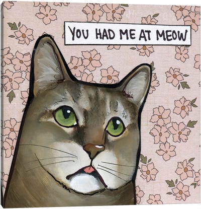 Meow Square Canvas Art Print - Jamie Morath