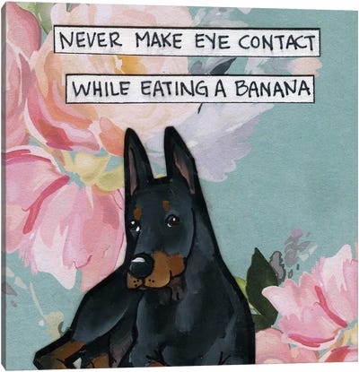 Eye Contact Canvas Art Print - Office Humor