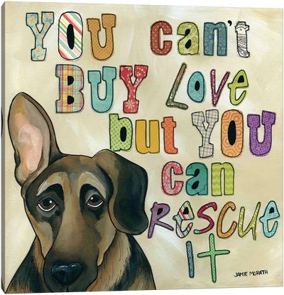 Rescue It Canvas Art Print - Rescue Dog Art