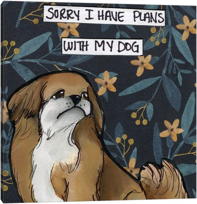 Plans With My Dog Canvas Art Print - Jamie Morath