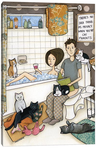 Cat Parents Canvas Art Print - Jamie Morath