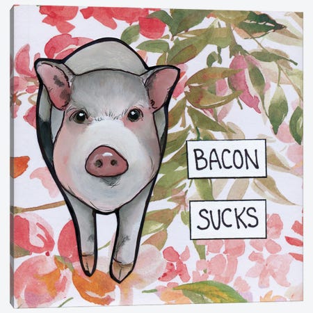 Bacon Sucks II Canvas Print #MRH829} by Jamie Morath Canvas Artwork