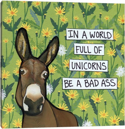 Bad Ass Canvas Art Print - Donkey Art