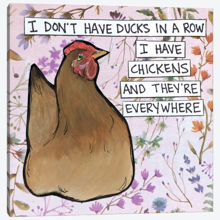 Chickens Everywhere II Canvas Print #MRH835} by Jamie Morath Canvas Wall Art