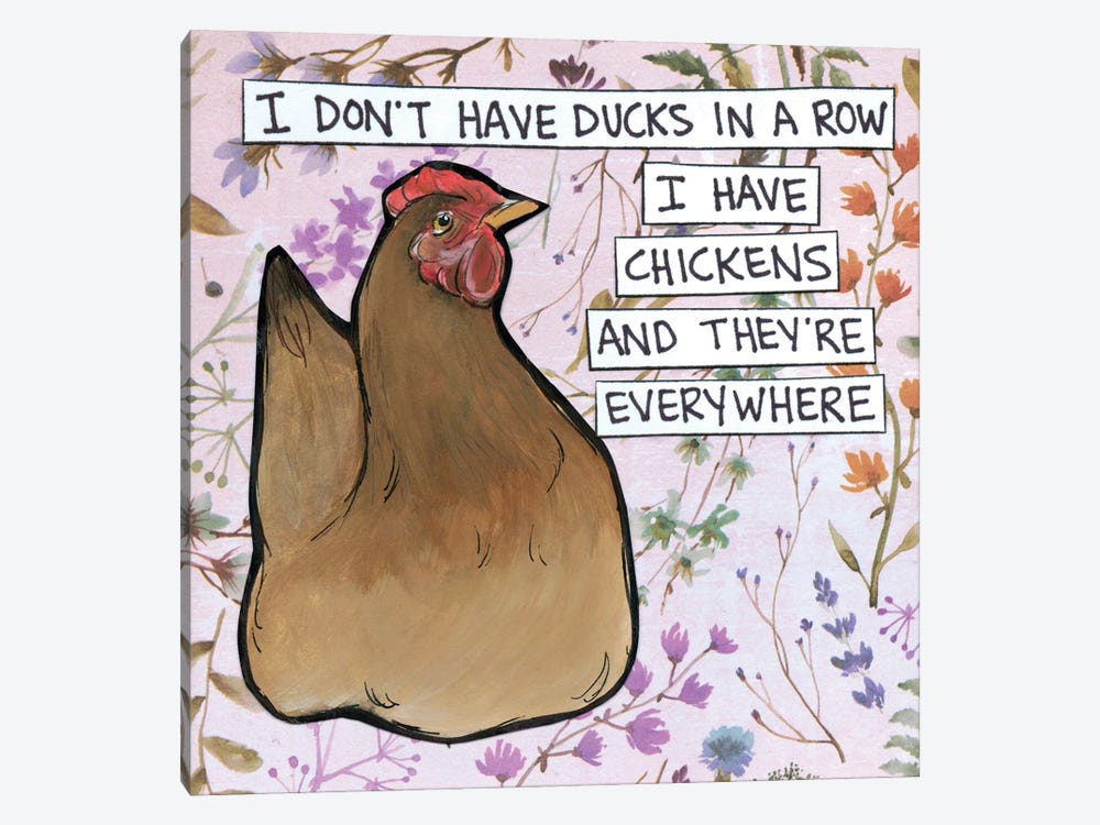 Chickens Everywhere II by Jamie Morath 1-piece Canvas Print