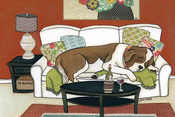 St. Bernards: Saint Bernard Couch Hog by Jamie Morath