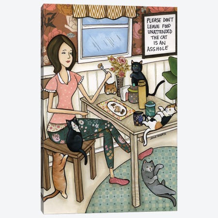 Cat Unattended Canvas Print #MRH869} by Jamie Morath Canvas Wall Art