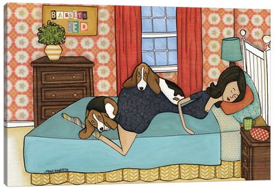 Basset's Bed Canvas Art Print - Basset Hound Art