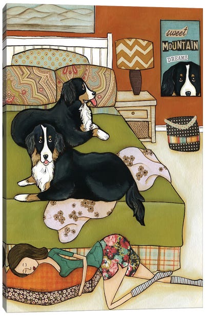 Sweet Mountain Dreams Canvas Art Print - Bernese Mountain Dogs