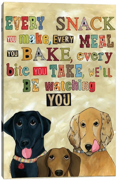 Be Watching You Canvas Art Print - Animal Typography