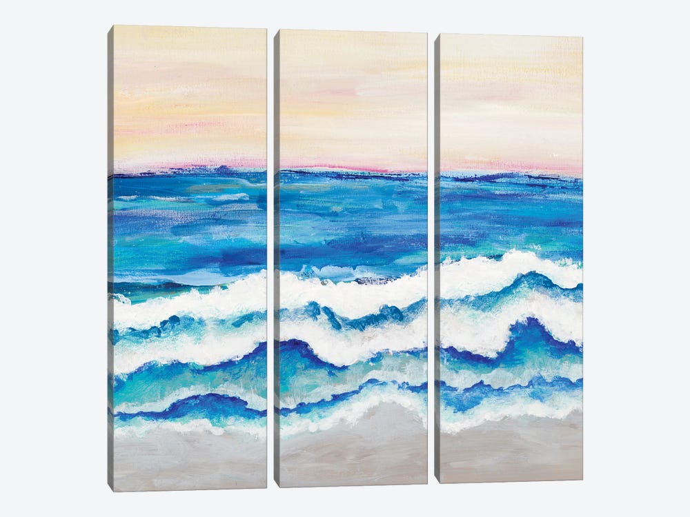 Rolling Waves I by Merri Pattinian 3-piece Canvas Art
