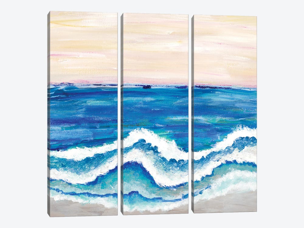 Rolling Waves II by Merri Pattinian 3-piece Canvas Art Print