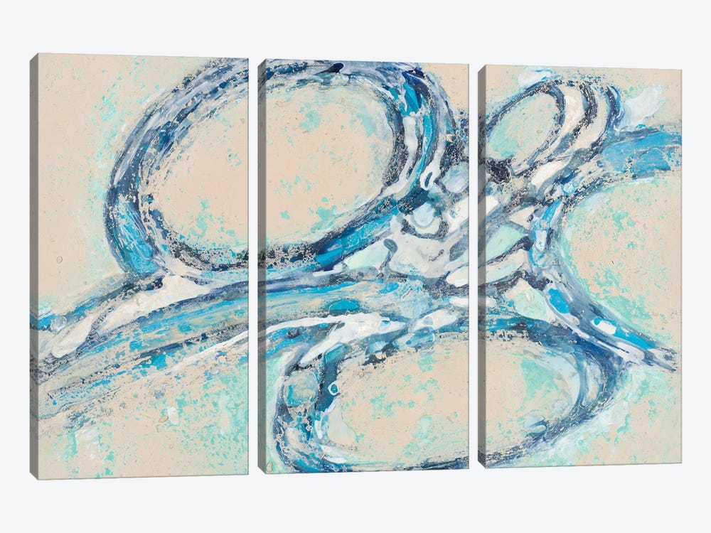 Blue Swirl I by Merri Pattinian 3-piece Canvas Print