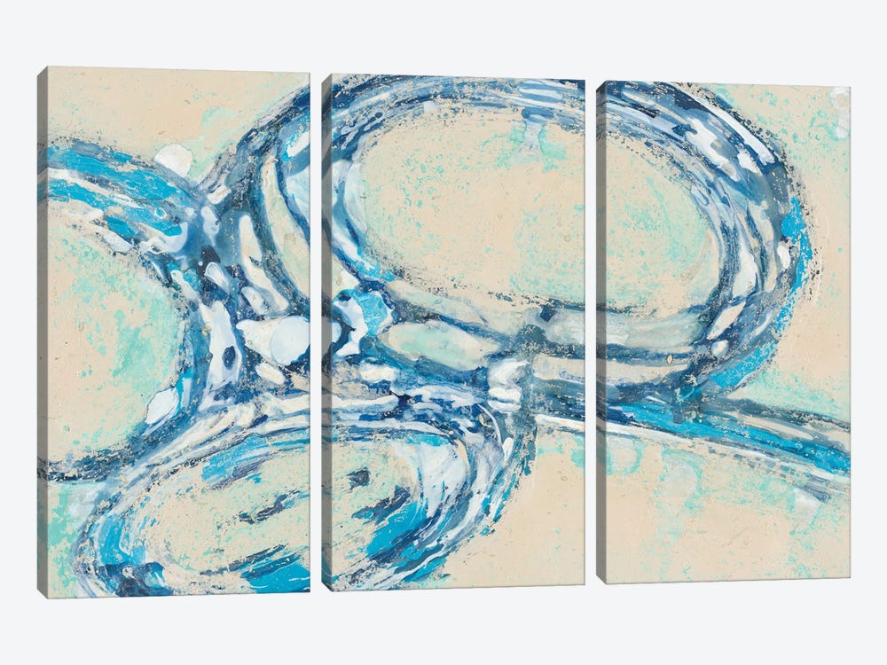 Blue Swirl II by Merri Pattinian 3-piece Canvas Art