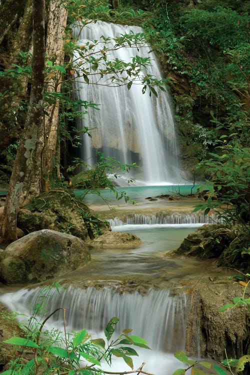 Seven Step Waterfall In Monsoon Forest, Erawan National Park, Thailand