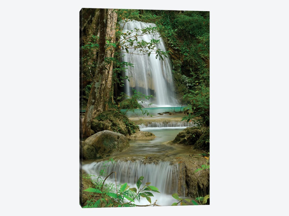 Seven Step Waterfall In Monsoon Forest, Erawan National Park, Thailand by Thomas Marent 1-piece Canvas Print