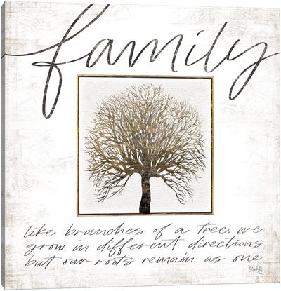 Family Tree Canvas Art Print - Neutrals
