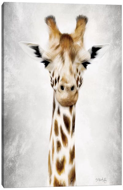 Geri the Giraffe Up Close Canvas Art Print - Giraffe Art