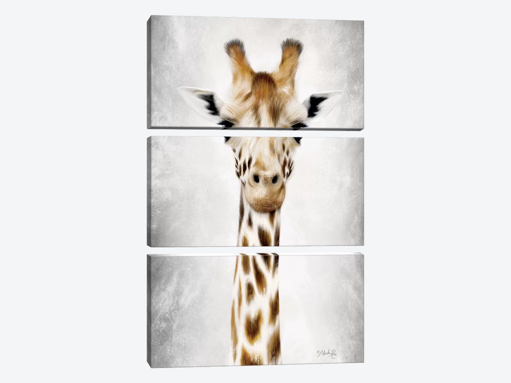 Geri the Giraffe Up Close by Marla Rae 3-piece Canvas Art Print