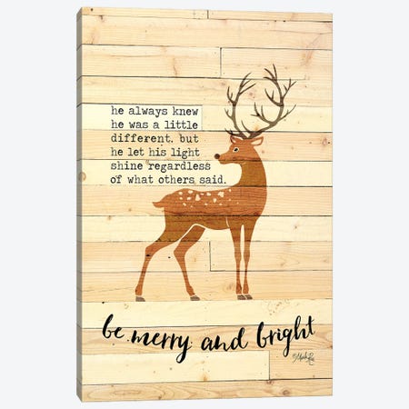 Be Merry and Bright Deer Canvas Print #MRR138} by Marla Rae Canvas Art Print