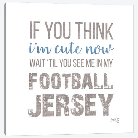 Cute in My Football Jersey Canvas Print #MRR143} by Marla Rae Canvas Artwork