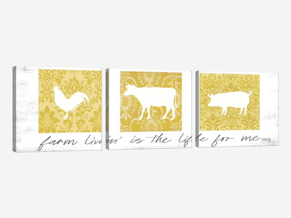 Farm Livin' is the Life for Me  by Marla Rae 3-piece Canvas Art Print