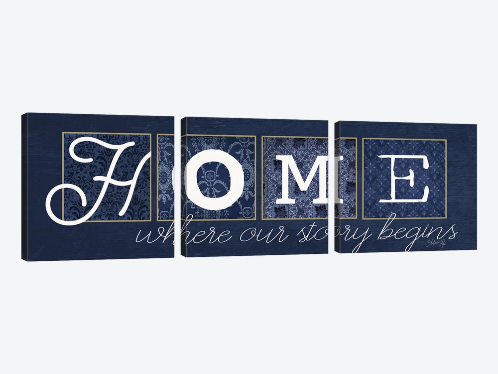Home Where Our Story Begins by Marla Rae 3-piece Canvas Art