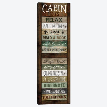 Cabin Rules Canvas Print #MRR207} by Marla Rae Canvas Art