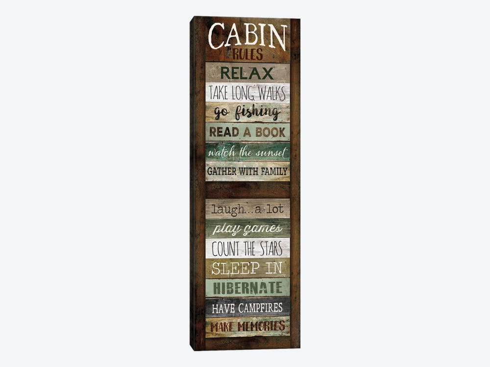 Cabin Rules by Marla Rae 1-piece Canvas Print