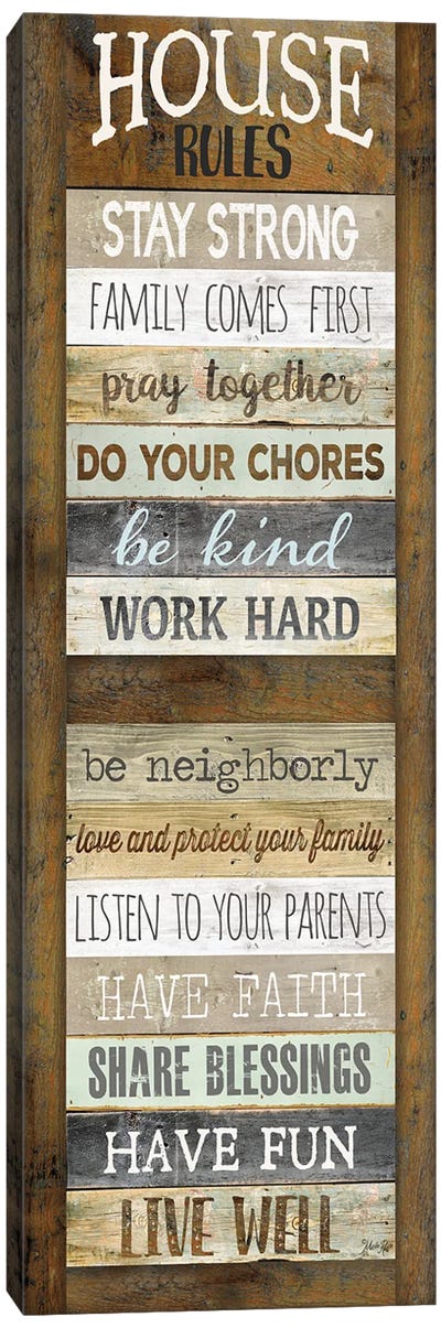 House Rules Canvas Art Print - Home for the Holidays