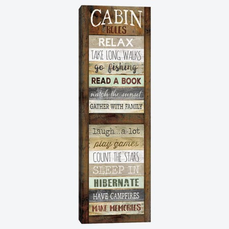 Cabin Rules Canvas Print #MRR222} by Marla Rae Canvas Print