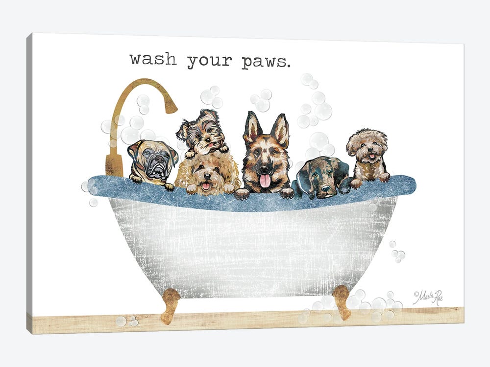 Wash Your Paws by Marla Rae 1-piece Canvas Art Print