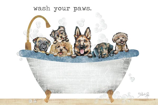 Bathroom Humor: Wash Your Paws by Marla Rae