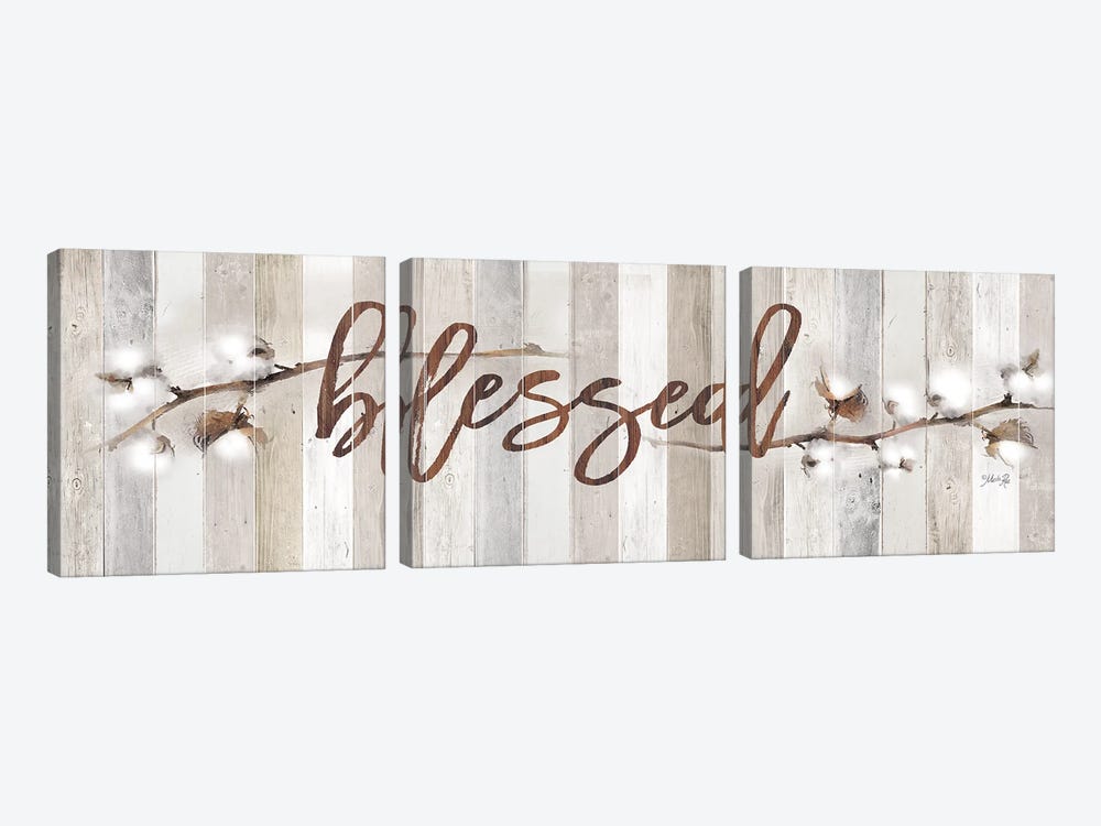 Cotton Stems - Blessed by Marla Rae 3-piece Canvas Print