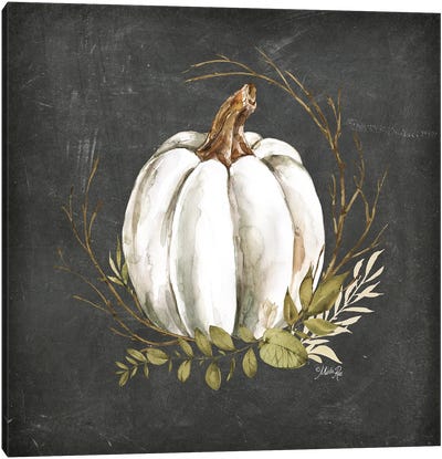 White Pumpkin Canvas Art Print - Modern Farmhouse Décor