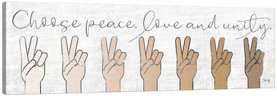 Choose Peace, Love And Unity Canvas Art Print - Hands