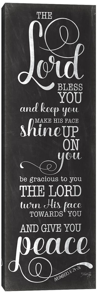 May The Lord Bless You (Black) Canvas Art Print - Bible Verse Art