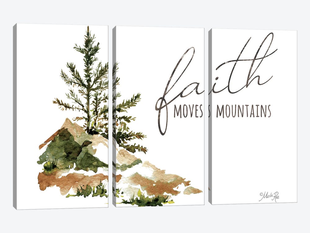 Faith Moves Mountains by Marla Rae 3-piece Canvas Artwork