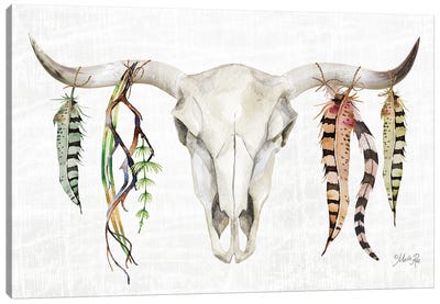 Tribal Skull II Canvas Art Print - Feather Art